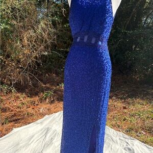 Stunning Royal Blue Backless Dress